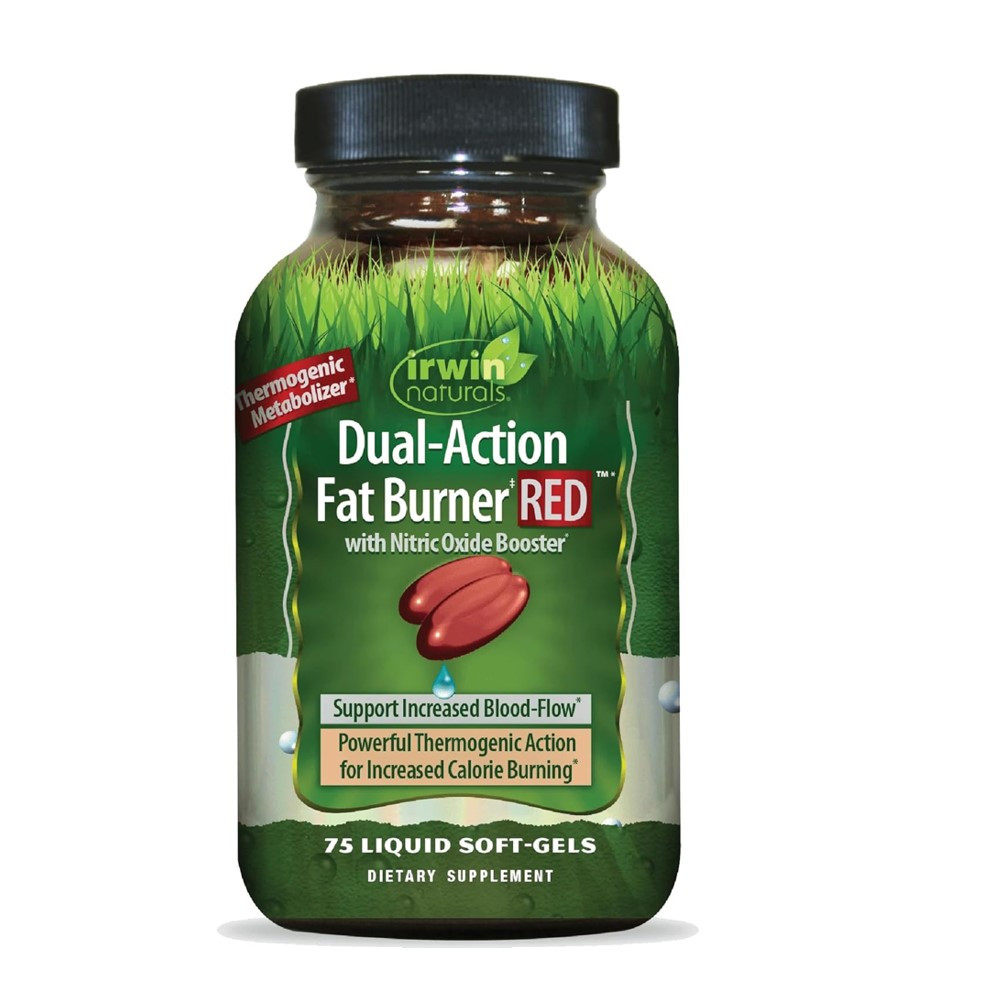 Irwin Naturals Dual-Action Fat Burner Red with Nitric Oxide Booster Softgels